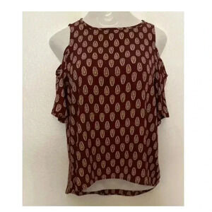 💥Tea n Rose Burgundy Paisley Top M